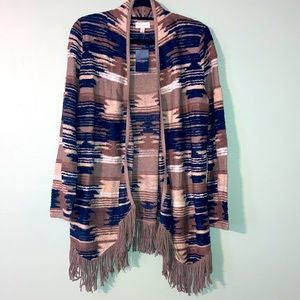 🔴 Lucky Brand Fringe Cardigan Sweater - Open Front 🔴